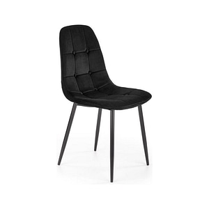 Scaun tapitat K417, stofa catifelata, 44x56x87 cm, negru
