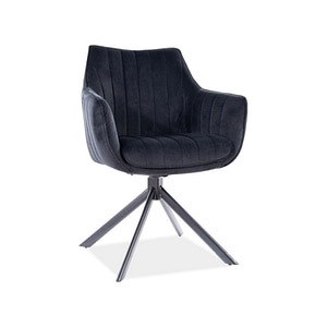 Scaun AZALIA, stofa catifelata/metal, 61x44x86 cm, negru