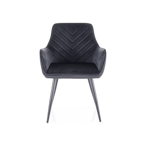 Scaun FIG, stofa catifelata/metal, 57x47x85 cm, negru