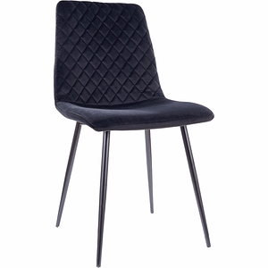 Scaun Irys, stofa catifelata/metal, 46x42x84 cm, negru