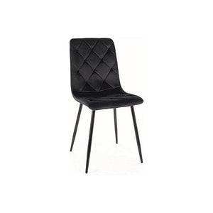 Scaun JERRY, stofa catifelata/metal, 45x39x91 cm, negru