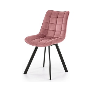 Scaun K332, stofa catifelata/metal, 46x61x84 cm, roz/negru