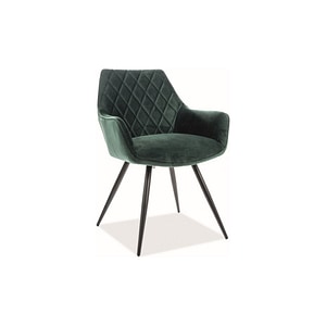 Scaun LINEA, stofa catifelata/metal, 43x43x82 cm, verde/negru