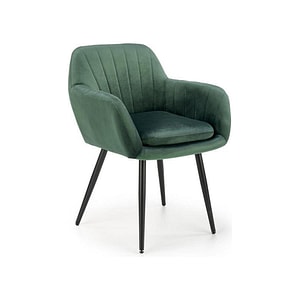 Scaun K429, stofa catifelata/metal, 58x53x80 cm, verde/negru