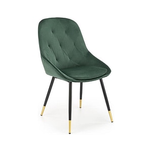 Scaun K437, stofa catifelata/metal, 49x55x88 cm, verde inchis/negru