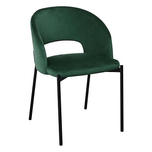 Scaun K455, stofa catifelata/metal, 51x57x77 cm, verde/negru