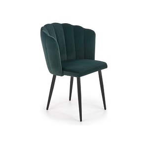Scaun tapitat K386, stofa catifelata/metal, 60x58x84 cm, verde/negru