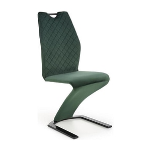 Scaun K442, stofa catifelata/metal, 46x61x102 cm, verde inchis/negru