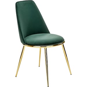 Scaun K460, stofa catifelata/metal, 49x54x84 cm, verde inchis/auriu