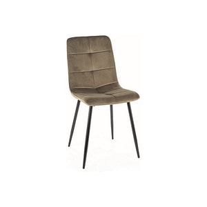 Scaun IVO, stofa catifelata/metal, 45x39x91 cm, verde maslin/negru