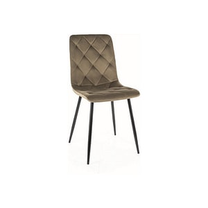 Scaun JERRY, stofa catifelata/metal, 45x39x91 cm, verde maslin/negru
