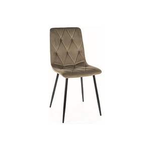 Scaun TOM, stofa catifelata/negru, 45x39x91 cm, verde olive/negru