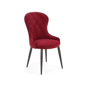 Scaun K366, stofa catifelata/metal, 52x58x92 cm, visiniu/negru