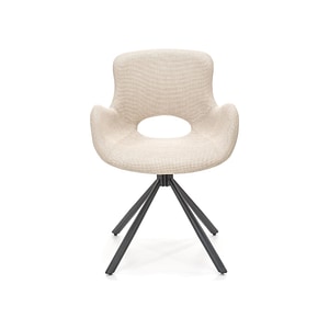 Scaun K475, stofa clasica/metal, 59x58x81 cm, bej/negru