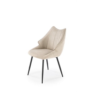 Scaun K543, stofa clasica/metal, 55x60x87 cm, bej/negru