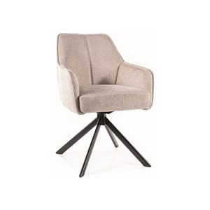 Scaun NOTTI, stofa/metal, 55x45x83 cm, bej/negru