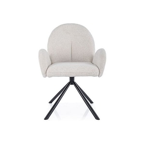 Scaun rotativ PLANET, stofa clasia/metal, 60x46x88 cm, bej/negru