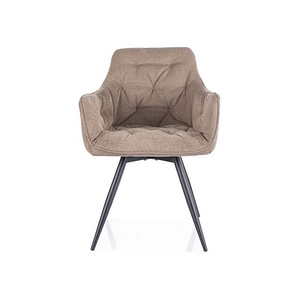 Scaun MANGO, stofa clasica/metal, 57x45x83 cm, bej inchis/negru