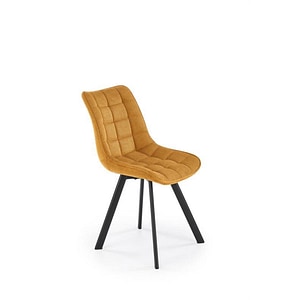 Scaun K549, stofa clasica/metal, 46x61x84 cm, galben/negru