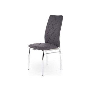 Scaun bucatarie K309, stofa clasica/metal, 43x57x97 cm, gri inchis/crom