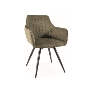 Scaun BALLO, stofa clasica/metal, 56x45x84 cm, verde olive/negru