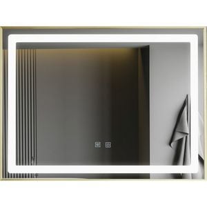 Oglinda LED si Touch SMACK J07, functie dezaburire, rama bronz antichizat, 80x60 cm