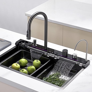 Chiuveta Multifunctionala pentru Bucatarie, Inox, 75x45 cm, Negru