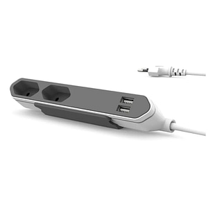 Prelungitor Design Nest, Powerbar, USB-C, 4 prize, 1.5m, alb/gri