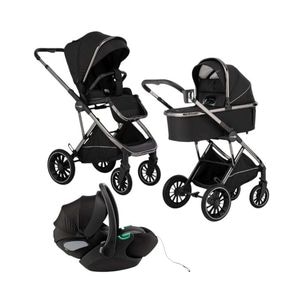 Carucior 3 in 1 FreeON, Allegro, Pana la 22 kg, Cu landou, Scoica auto conform ECE R129, Parte sport cu sezut reversibi, Spatar reglabil, Cu accesorii, Black