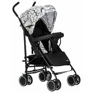 Carucior sport FreeON, Simple, Spatar si suport picioare reglabile, Capotina cu fereastra, Conform cu standardele de siguranta EN 1888-1:2018 si A1:2022, Black/White