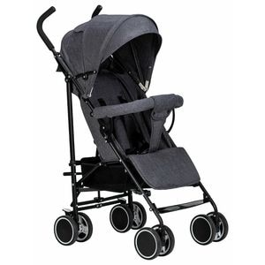 Carucior sport FreeON, Simple, Spatar si suport picioare reglabile, Capotina cu fereastra, Conform cu standardele de siguranta EN 1888-1:2018 si A1:2022, Grey