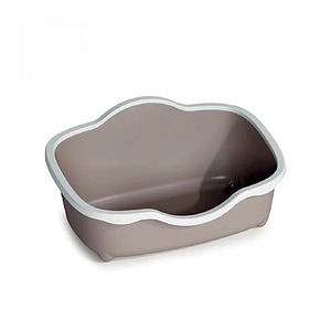 Litiera fara acoperis Stefanplast Chic, 56x38.5x26 cm, dreptunghi, alb/crem