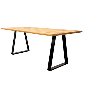 Masa din lemn masiv fag, cu picioare masa metal, 200x95x75.5 cm