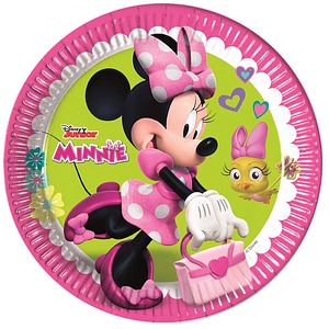 Set 8 farfurii din hartie pentru petrecere carton Minnie Mouse, 23 cm, Multicolor