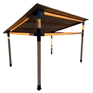 Structura garaj, pergola din lemn rindeluit + imbinari de fier, 3x4 m, pentru gradina/terasa
