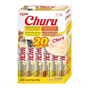 Recompense pentru pisici Churu, cu pui & vita, 20 tubes, 280 gr