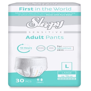 Scutece tip chilot pentru adulti Sleepy Sensitive, marimea L, 110-150cm, 30 bucati