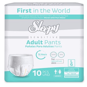 Scutece tip chilot pentru adulti Sleepy Sensitive, marimea L, 110-150cm, 10 bucati
