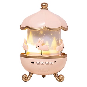 Lampa de noapte, de veghe Pitikot, pentru copii sau bebelusi, cu proiector de stele, lumina ajustabila, cu functii muzicale prin bluetooth si boxa