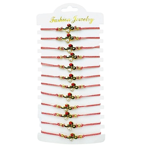 Set martisoare BaoBao, Bratari reglabile, Cu snur elastic si pandantiv, Ghiocel Norocos, 12 buc, Verde
