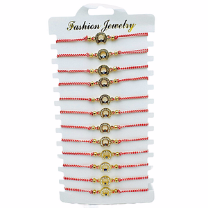 Set martisoare BaoBao, Bratari reglabile, Cu snur elastic si pandantiv, Potcoava Norocoasa, 12 buc