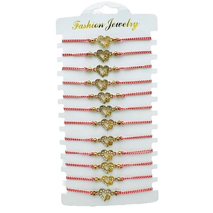 Set martisoare BaoBao, Bratari reglabile, Cu snur elastic si pandantiv, Pure Love, 12 buc