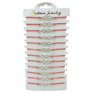 Set martisoare BaoBao, Bratari reglabile, Infinity Love, Cu pietricele albe, 12 buc