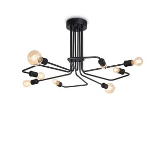 Plafoniera Ideal Lux TRIUMPH PL8 NERO, metal, negru, stil industrial