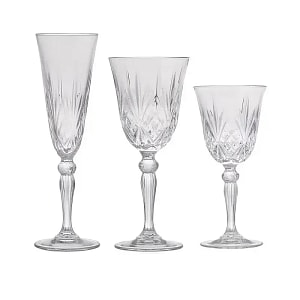 Set 18 piese Melodia, RCR, sticla cristalina, transparent