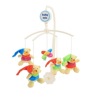 Carusel Baby Mix, Pentru patut, Cu 5 jucarii din plus, Bears with caps