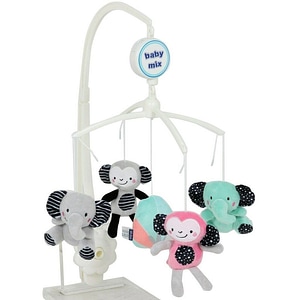 Carusel BabyMix, Pentru patut, Cu 5 jucarii din plus, Zoo