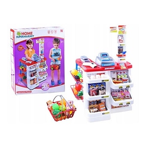 Set de joaca Jokomisiada, Supermarket, Cu casa de marcat, Cos, Accesorii, 24 piese, 3 ani+, Multicolor