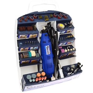 Set mini slefuitor cu accesorii, GEKO, 300 piese