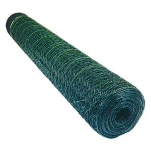Plasa rabitz zincata plastifiata, culoare verde, 1x25 metri, ochiuri 25 mm, grosime 1 mm, 240409